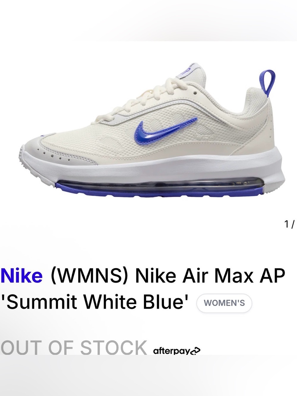 NEW Nike Women's Air Max AP Summit White Blue
